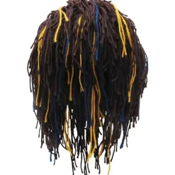 En rolig, kreativ, handgjord hatt peruk hatt, Xinqiao Herrstickad Skägg Hatt Reggae Hårstil Rasta Mössa Roliga Hattar><noscript><img width=