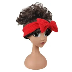 Encanto Dolores Lockigt Vågigt Hår Fest Peruker Med Rosett Hårband><noscript><img width=