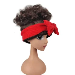 Encanto Dolores Lockigt Vågigt Hår Fest Peruker Med Rosett Hårband><noscript><img width=