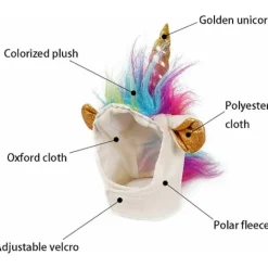 Enhörningshatt för husdjur, för katter och små hundar, valp, kattkostym, accessoar för Halloween, cosplay, manmössa><noscript><img width=