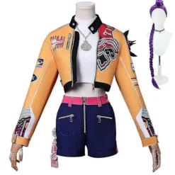 Ett K-pop Demon Hunters Rumi Cosplay Kostymset - Maskerad för Kvinnor, Halloweenfest Outfit Rumi With Wig> Dräkter