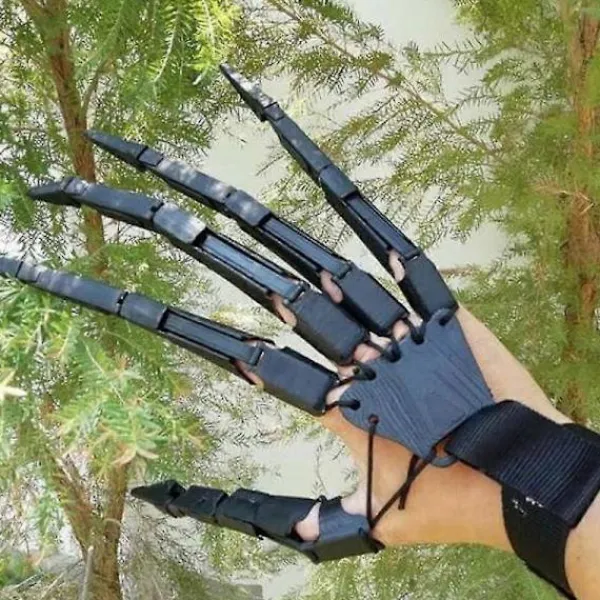 Ett par Halloween Articulated Fingers, 3D-printade Articulated Finger Extensions, med flexibla leder - Skeletthänder> Tillbehör