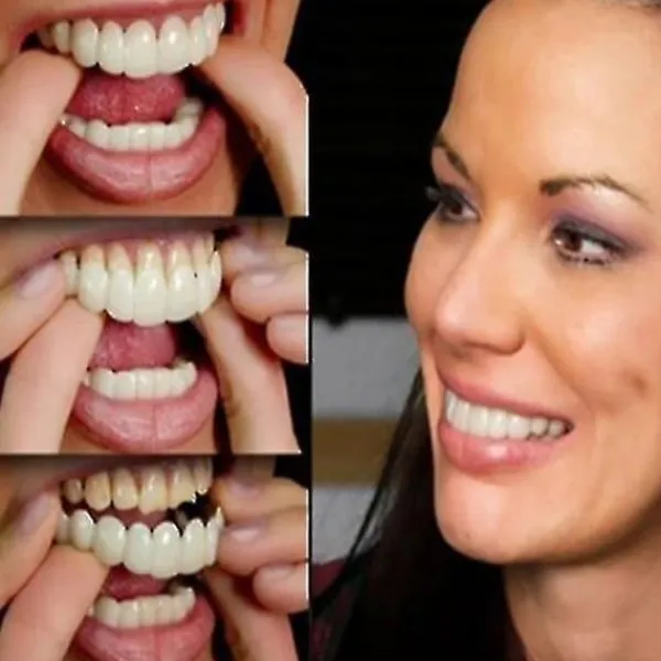 Ett par övre och nedre högkvalitativa proteser Omedelbart leende Komfort Passform Flex Kosmetiska tänder Tandprotes Tänder Topp kosmetisk faner Perfekt_max | Fyndiq> Tillbehör