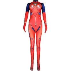 Evangelion Asuka Langley Bodysuit Kostym för Vuxna Kvinnor Anime Jumpsuit Halloween Karneval Cosplay Festkläder (2XL)> Dräkter