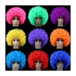 unbranded Explosionsperuk Fluffigt förlängt hår Lättvikts Clown Circus Finklänning Hårrekvisita Festperuk för vuxen - Mörkblå><noscript><img width=