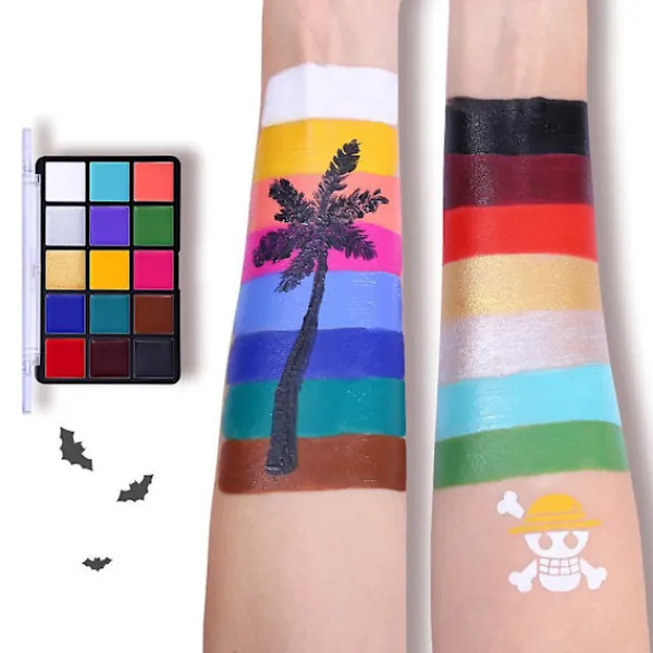 Face Body Paint Set 15 Colors Makeup Palette Washable For Costumes Parties Theater Special Effects> Smink