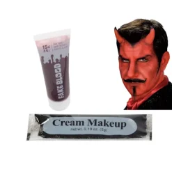 Face makeup devil kit för halloween makeup horn förklädnad><noscript><img width=