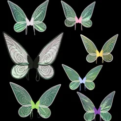 Fairy Elf Princess Angel Wings För Kvinnor Flickor Party Kostymer Yellow> Tillbehör