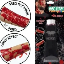 ATOSA Fake Blood Tube 30ml - - Halloween, Vampyr, Magisk kostym - Röd - Vuxen - Inomhus> Smink