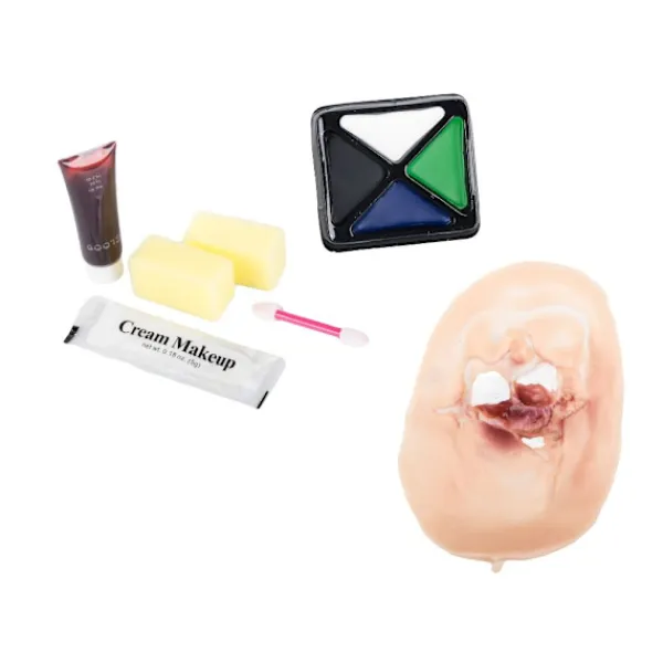 Fake sår makeup för halloween att måla ärr sår makeup hud> Smink