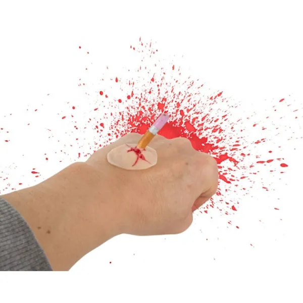 Fake sår makeup kit halloween makeup kit med blod fast i penna> Smink