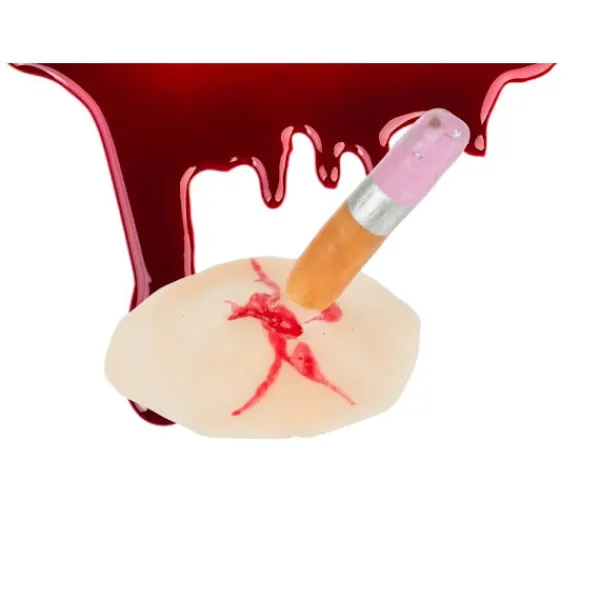 Fake sår makeup kit halloween makeup kit med blod fast i penna> Smink