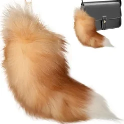 Falsk Rävsvans, 40 cm Djursvans, Fluffig Falsk Pälssvans, Realistisk Rävsvans, Nyckelring, Plånboksdekoration Räsvans, Rollspel, gyllene> Tillbehör