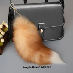 Falsk Rävsvans, 40 cm Djursvans, Fluffig Falsk Pälssvans, Realistisk Rävsvans, Nyckelring, Plånboksdekoration Räsvans, Rollspel, gyllene><noscript><img width=