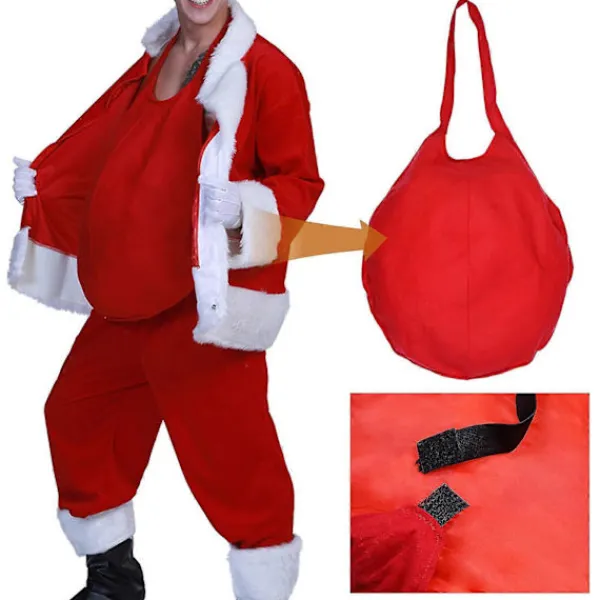 Falsk tomtemage, realistisk enfärgad tyg, bra känsla, falsk mage för julfirande, cosplay-rekvisita -Sy One Size> Tillbehör