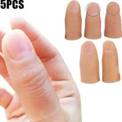 LBJ Falsk tumme 5 st Finger Magic Trick Falsk Mjuk Tumtopp Närbild Scenshow Prop Skämt Leksak S> Smink