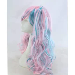 Falska lockar lockiga vågiga peruker Cosplay fest peruk silke peruker hår peruker full W><noscript><img width=