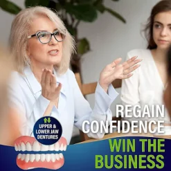 Falska tänder Kosmetiska tänder Komfort över- och underkäkeprotes Fanér Kosmetiska tänder -><noscript><img width=