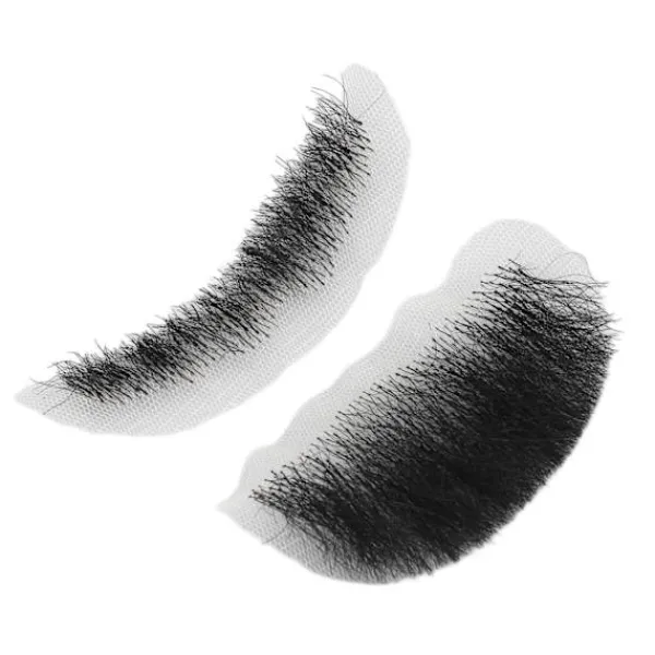 Falskt Skägg med Hög Simulation, Limrengöringslösning, Återanvändbar Svart Kostym Mustasch för Uppträdande 0.2> Smink