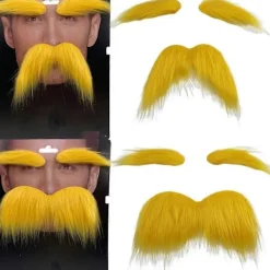 Falskt Skägg Mustasch Falska Ögonbryn för Barn Vuxen Halloween Jul (FMY) Large><noscript><img width=