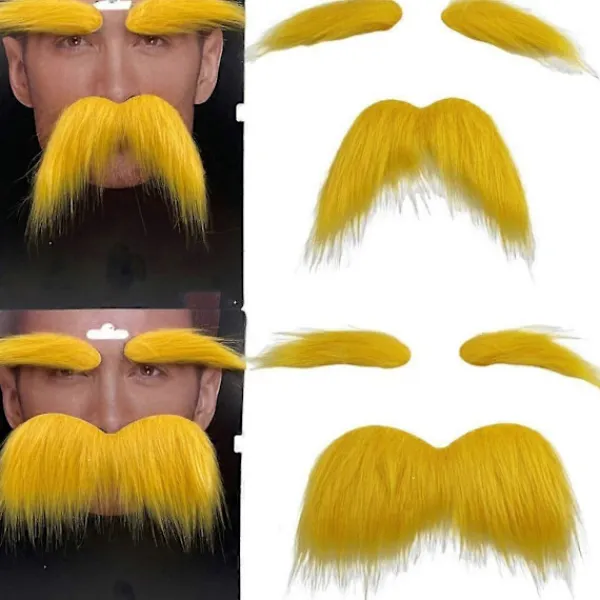 Falskt Skägg Mustasch Falska Ögonbryn för Barn Vuxen Halloween Jul (FMY) Large> Tillbehör