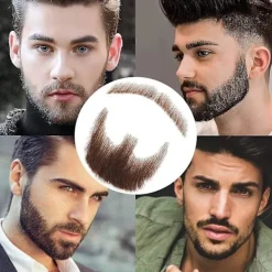 Falskt Skägg Realistiskt 100% Äkta Hår Helt Handknutet Getsskinn Brunt För Män Smink Underhållning/Drama><noscript><img width=