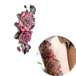 Fashion Fake Temporary Tattoo Sticker Rose Flower Arm Body Waterproof Women Art> Smink