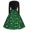 Fashion Rundhalsklänning med Tryck av Fyrklöver för St. Patrick's Day (Storlek M)> Dräkter