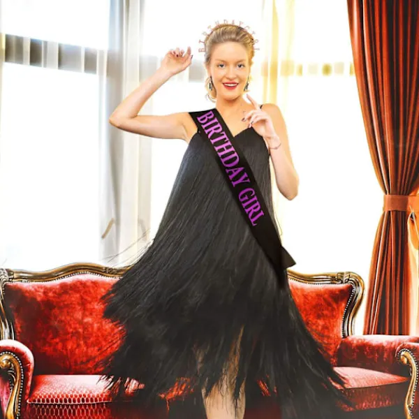 Födelsedagshuvudbonad Tiara Flicka Guld Satin Födelsedagsskärp för Festdekorationer (Roséguld)> Huvudbonader