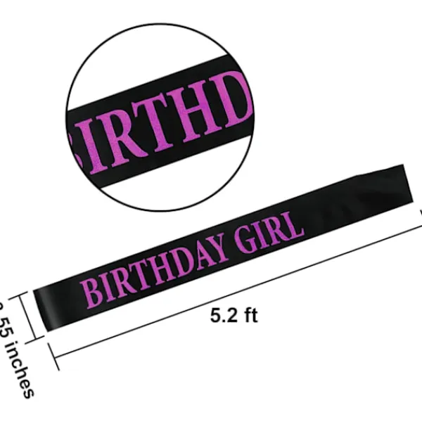 Födelsedagshuvudbonad Tiara Flicka Guld Satin Födelsedagsskärp för Festdekorationer (Roséguld)> Huvudbonader