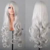 Fest Kvinnor Anime Cosplay Big Wave Peruk Konstgjord Peruk Sliver white> Peruker