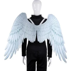 Festliga änglavingar i fiberduk Halloween Överdimensionerade Svarta Vita Vingar Kostymrekvisita Svart Vuxen Angel Wings><noscript><img width=