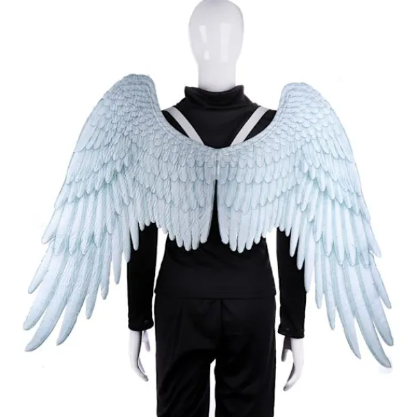 Festliga änglavingar i fiberduk Halloween Överdimensionerade Svarta Vita Vingar Kostymrekvisita Svart Vuxen Angel Wings> Tillbehör