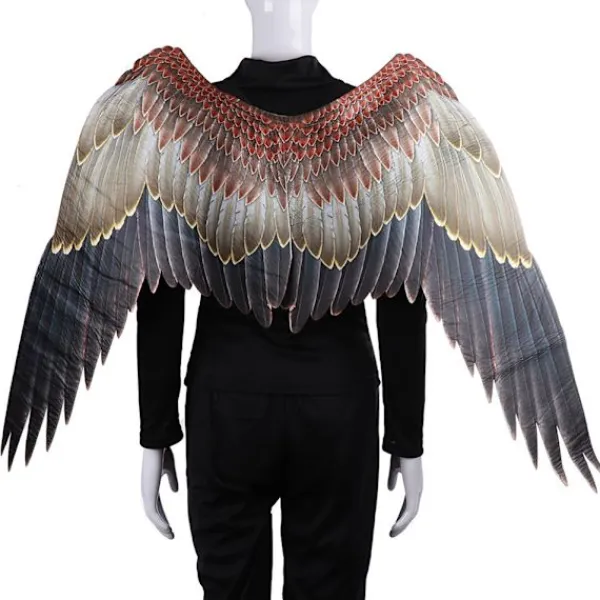Festliga änglavingar i fiberduk Halloween Överdimensionerade Svarta Vita Vingar Kostymrekvisita Svart Vuxen Angel Wings> Tillbehör