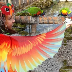 FMYSJ Fågeldräkt med vingar och fågelmask för barn - Halloweenfest Rollspelsfavoriter (FMY)><noscript><img width=