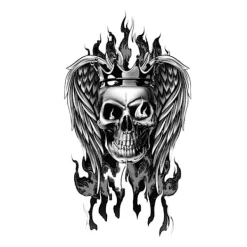 Fiestas Guirca Dödskalle Temporär Tatuering One Size Svart One Size> Smink