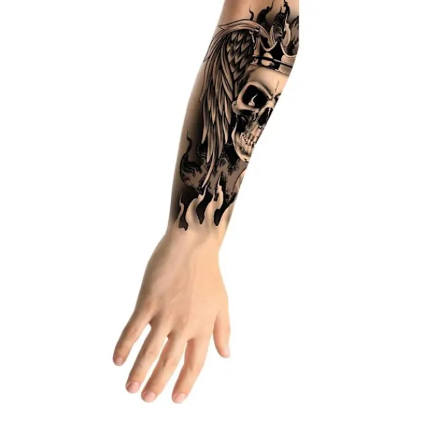 Fiestas Guirca Dödskalle Temporär Tatuering One Size Svart One Size> Smink