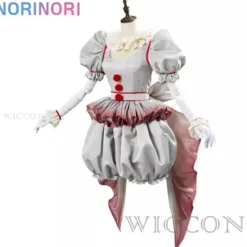 KOOLYOU Film Clown Pennywise Cosplay Kostym Genderswap Halloween Skräck Lolita Klänning Upp Kvinnor Fantasy Klänning Karneval Fest Komplett Set WIG ONLY><noscript><img width=