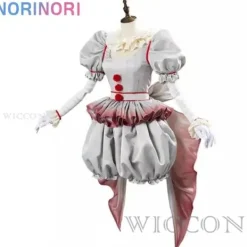 Film Clown Pennywise Cosplay Kostym Könsväxling Halloween Skräck Lolita Utklädnad Dam Fantasiklänning Karneval Party Komplett Set CostumeB and wig | Fyndiq><noscript><img width=