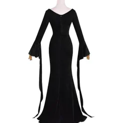 Film Morticia Cosplay Kostym Onsdag Addams Familj Cosplay Uniform Klänning Svarta Peruker För Kvinnor Halloween Carnival Anime Roll Z XL><noscript><img width=