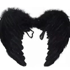 LEIGELE Fjäder Ängelvingar med Elastiska Band Cosplay Party Vingar Scenföreställning Ängeldräkter Tillbehör för Flickor Barn Vit (LGL) M> Tillbehör