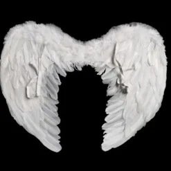 LEIGELE Fjäder Ängelvingar med Elastiska Band Cosplay Party Vingar Scenföreställning Ängeldräkter Tillbehör för Flickor Barn Vit (LGL) M><noscript><img width=