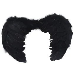 Fjäder Vinge Vuxna Barn Cosplay Levande Vinge Kostym Tillbehör för Halloween Jul Fest Svart S 45 X 35cm / 17.7 X 13.8in> Tillbehör