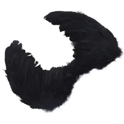 Fjäder Vinge Vuxna Barn Cosplay Levande Vinge Kostym Tillbehör för Halloween Jul Fest Svart S 45 X 35cm / 17.7 X 13.8in> Tillbehör
