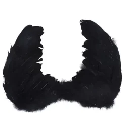 Fjäder Vinge Vuxna Barn Cosplay Levande Vinge Kostym Tillbehör för Halloween Jul Fest Svart S 45 X 35cm / 17.7 X 13.8in><noscript><img width=