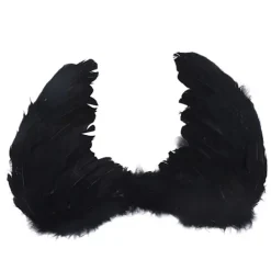 Fjäder Vinge Vuxna Barn Cosplay Levande Vinge Kostym Tillbehör för Halloween Jul Fest Svart S 45 X 35cm / 17.7 X 13.8in><noscript><img width=