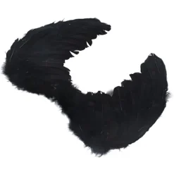 Fjäder Vinge Vuxna Barn Cosplay Levande Vinge Kostym Tillbehör för Halloween Jul Fest Svart S 45 X 35cm / 17.7 X 13.8in><noscript><img width=