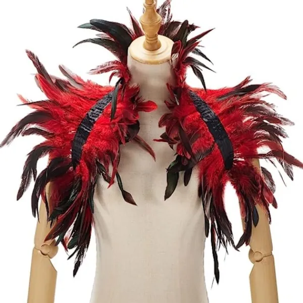 Fjädercape Fjädersjal LILA> Huvudbonader