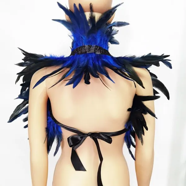 Fjädercape Fjädersjal LILA> Huvudbonader