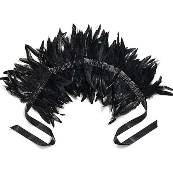 Fjädercape Fjädersjal LILA> Huvudbonader